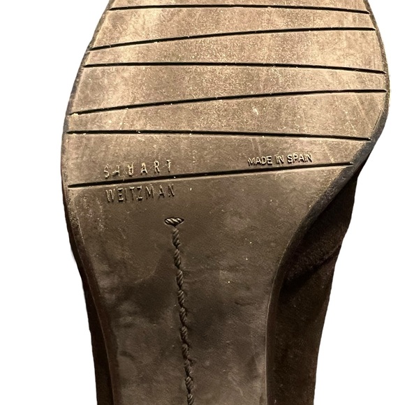 Stuart Weitzman Suede Pull On Black Knee High Boots Size 9 - Picture 6 of 6